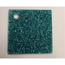 Acrylic .118" Glitter Teal Cast 12x24